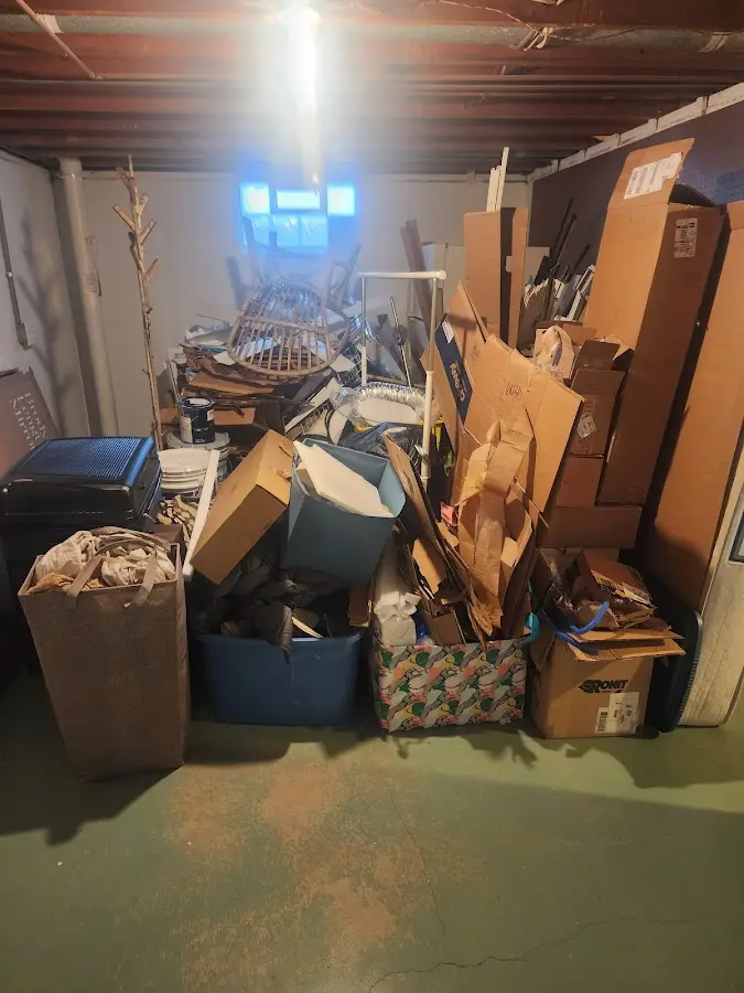 Roll-off dumpster container at job site for 15 Yard Dumpster Rental in Glasgow